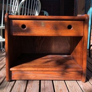 Red Oak Side Table with Drawer